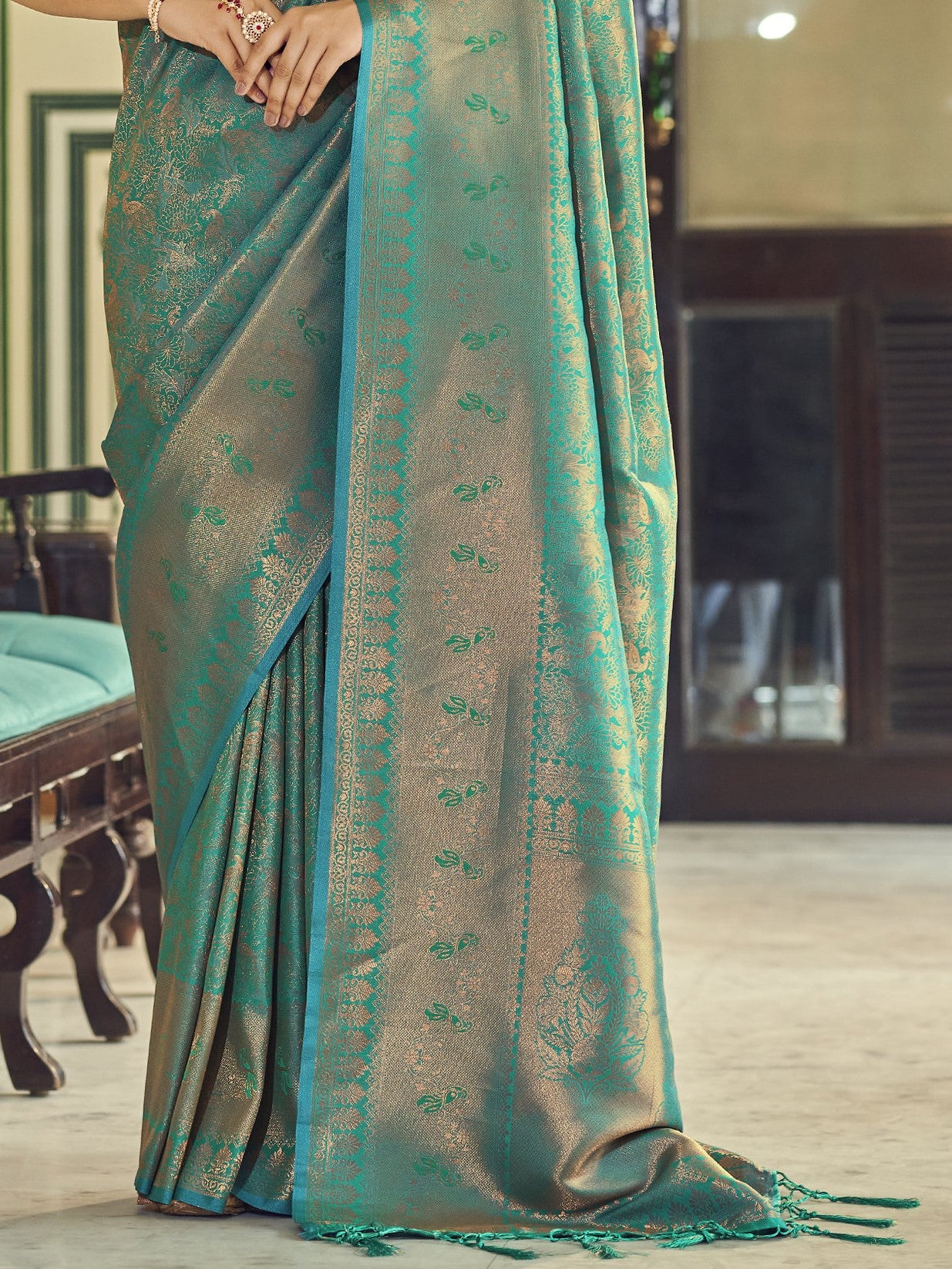 Rama Blue Kanjivaram Saree