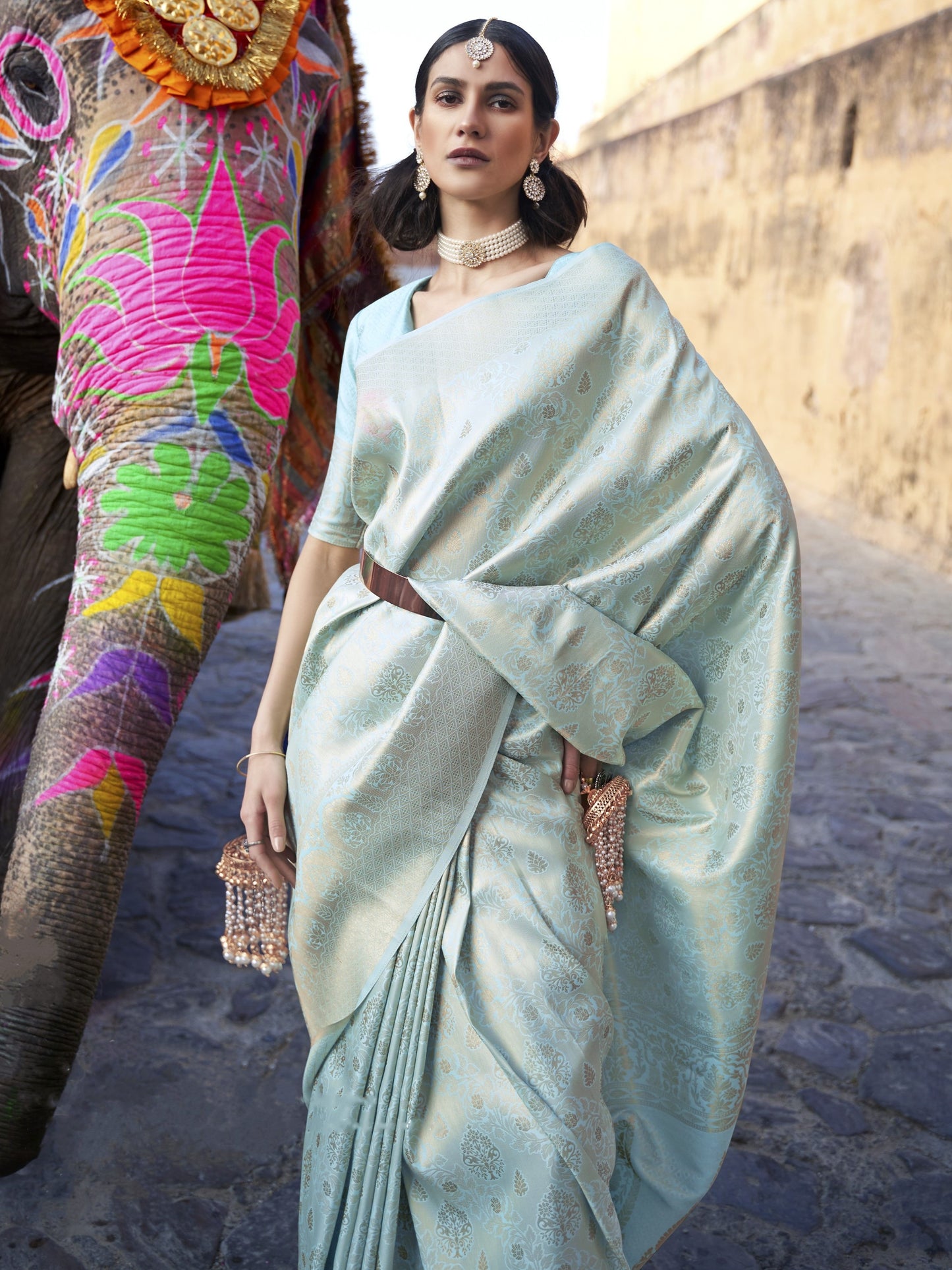 Light Blue Kanjivaram Saree