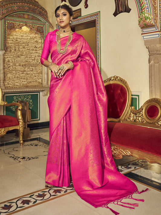 Sweet Pink Kanjivaram Saree