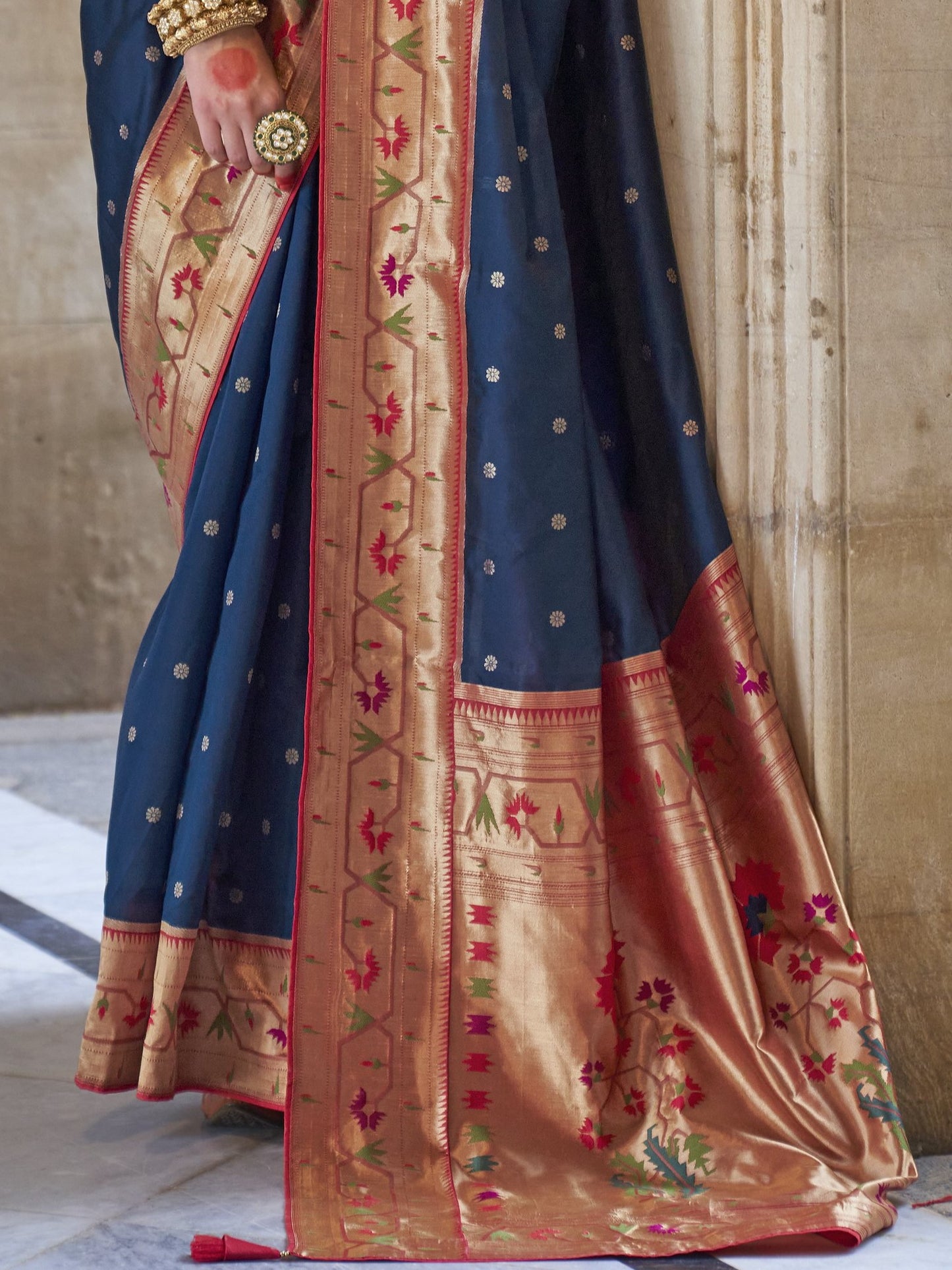 Cobalt Blue Woven Paithani Saree