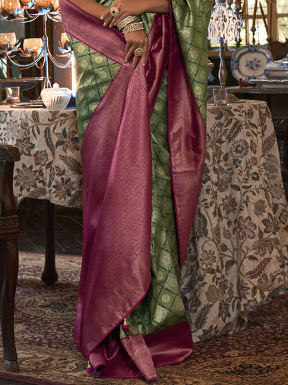 Royal Green Kanjivaram Saree