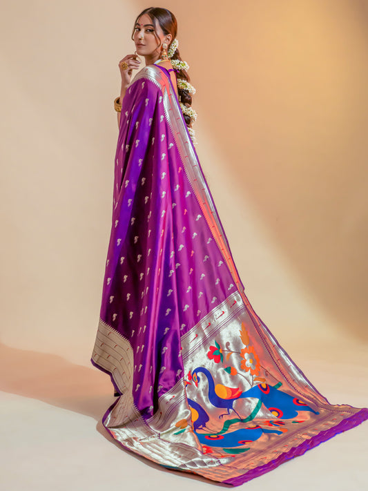 Orchid Magenta Paithani Saree