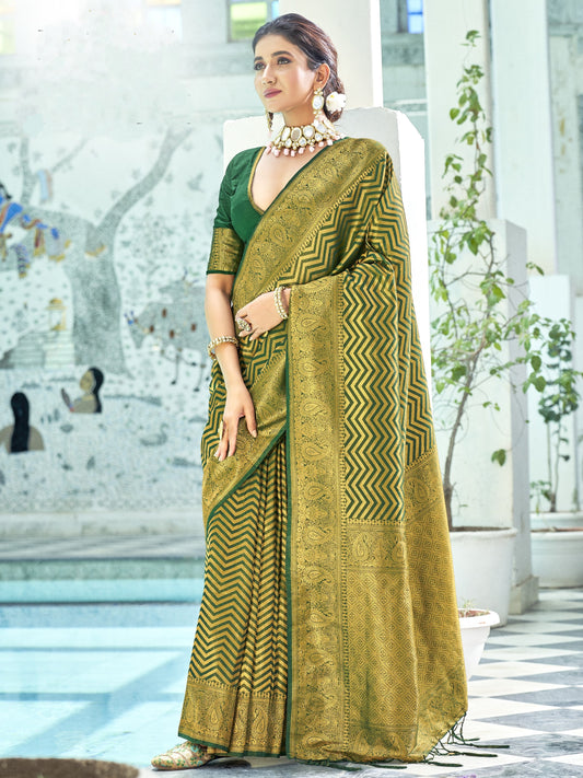 Royal Green Kanjivaram Saree