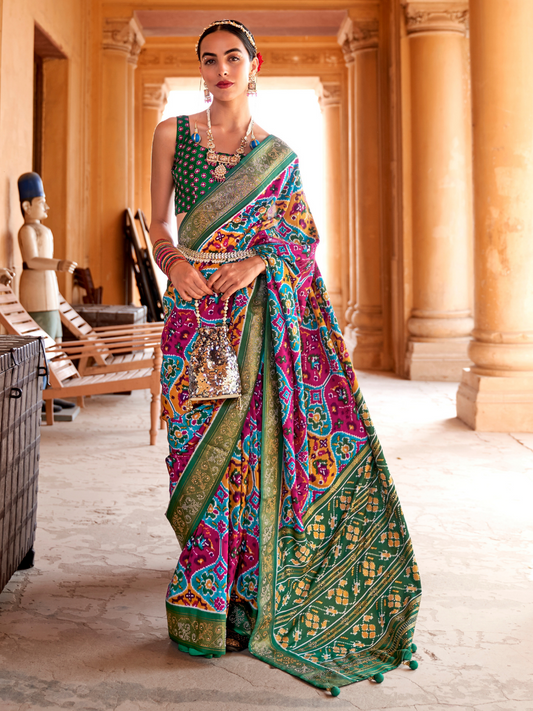 Multicolor Patola Silk Saree