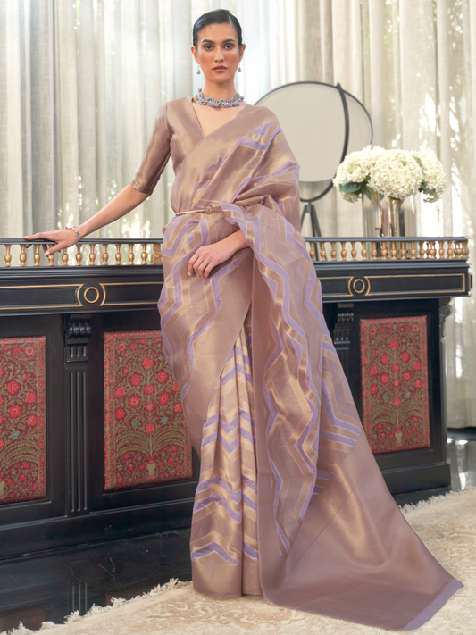 organza saree for festival