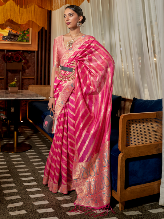 bridal organza saree