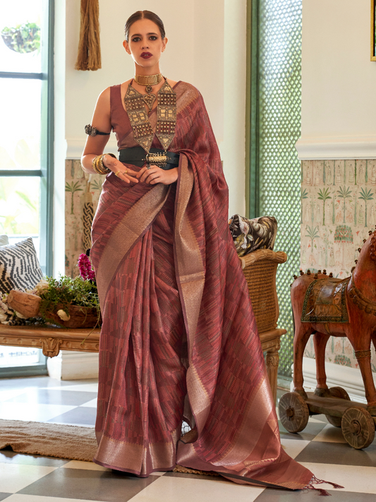 brown saree