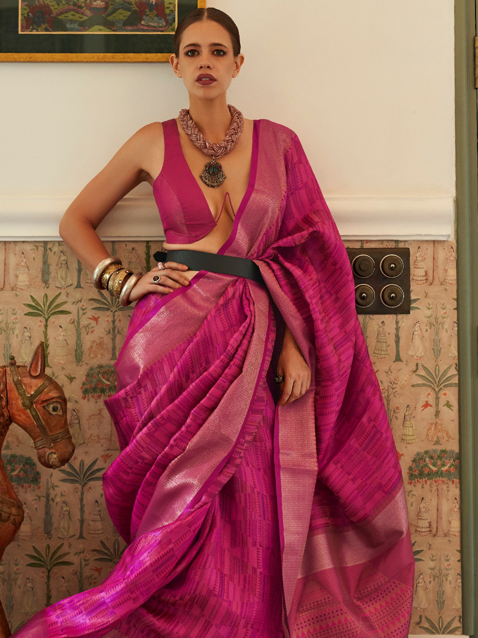 organza saree for night