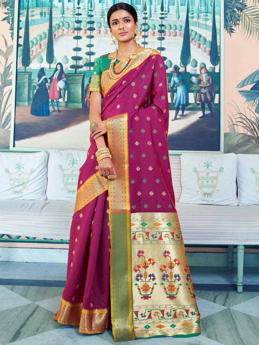 Amaranth Purple Paithani Saree