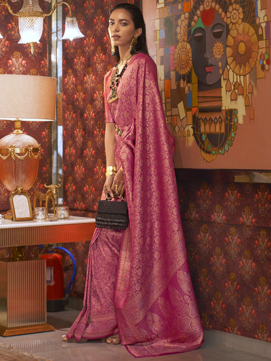 Rani Pink Kanjivaram Saree