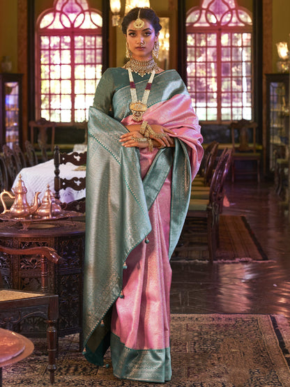 Pink kanjivaram silks sarees