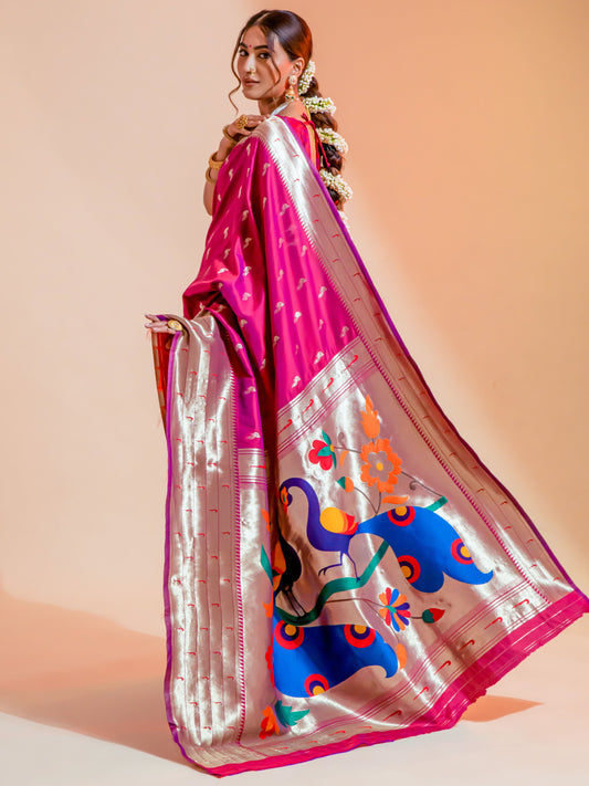 Byzantine Magenta Paithani Saree