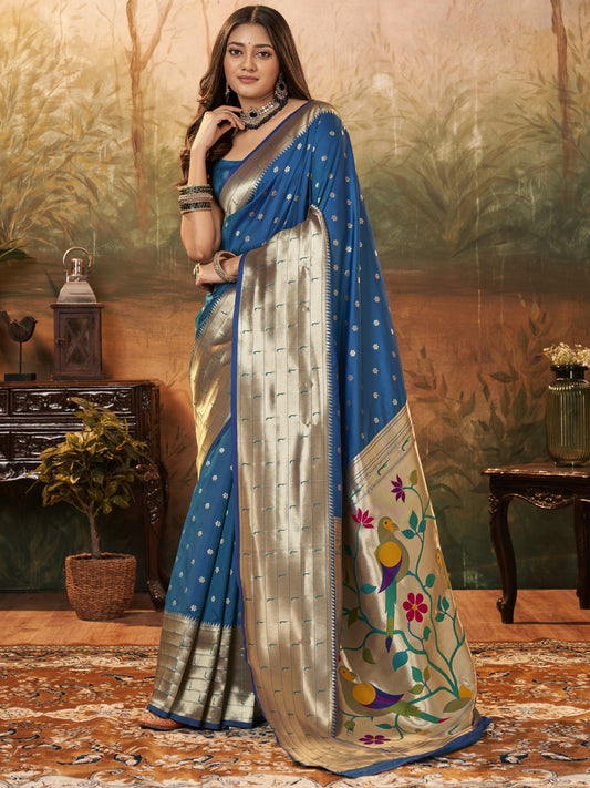 Azure Blue Paithani Saree