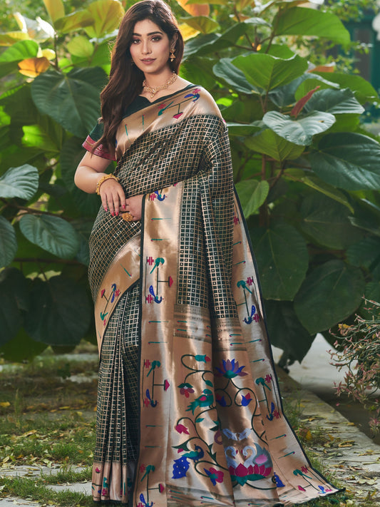 Deep Green Paithani Saree