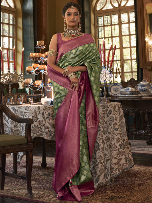 Royal Green Kanjivaram Saree