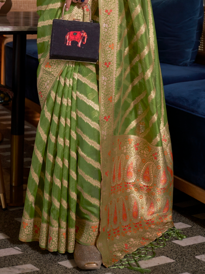 lightweight organza silk saree