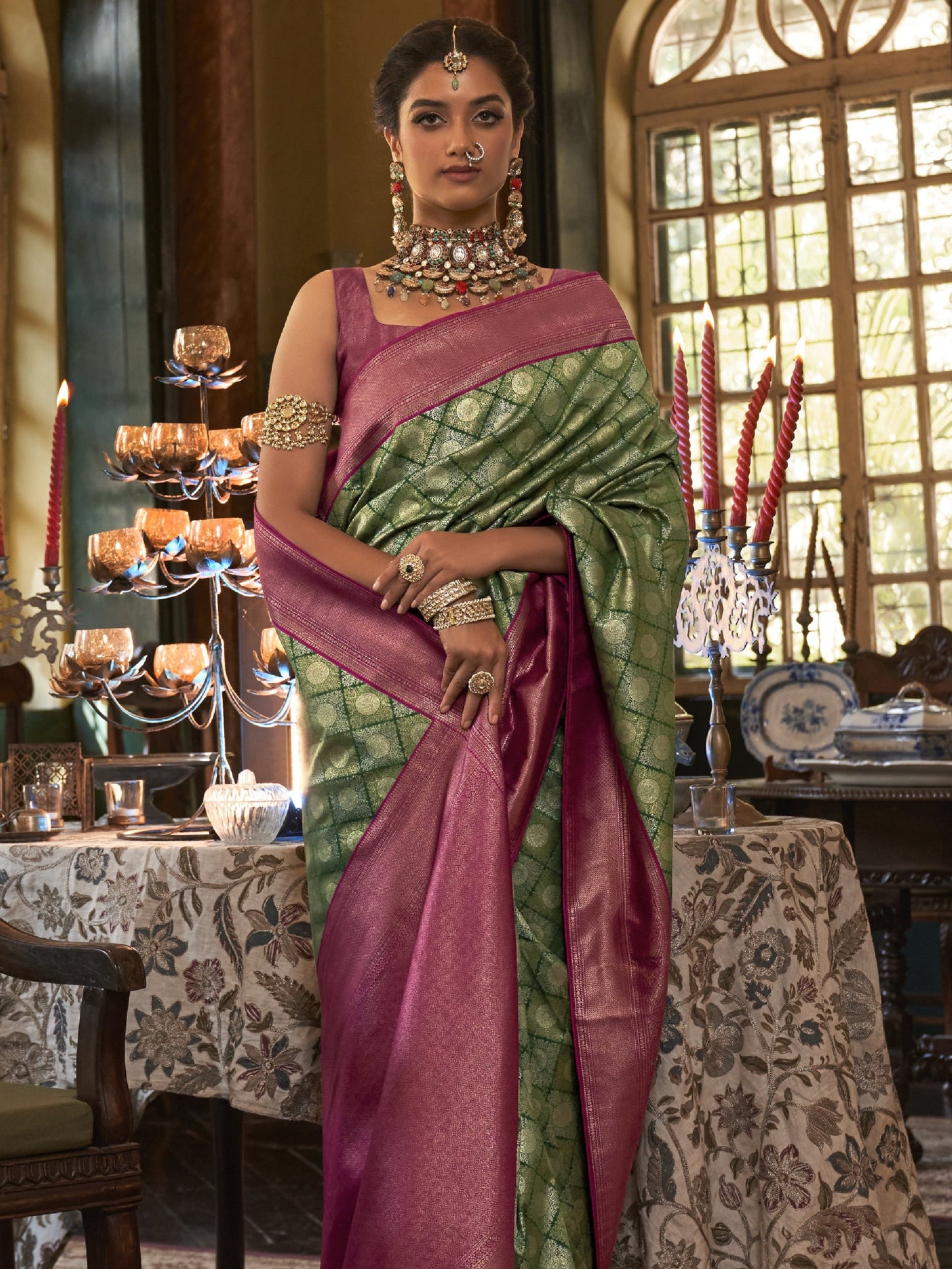 Royal Green Kanjivaram Saree