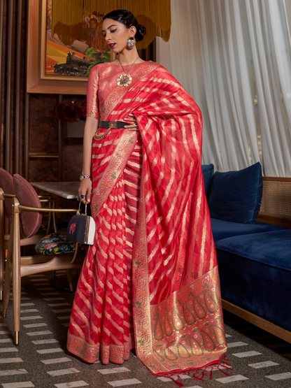 lightweight organza saree