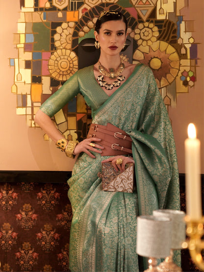 Sea Green Kanjivaram Saree