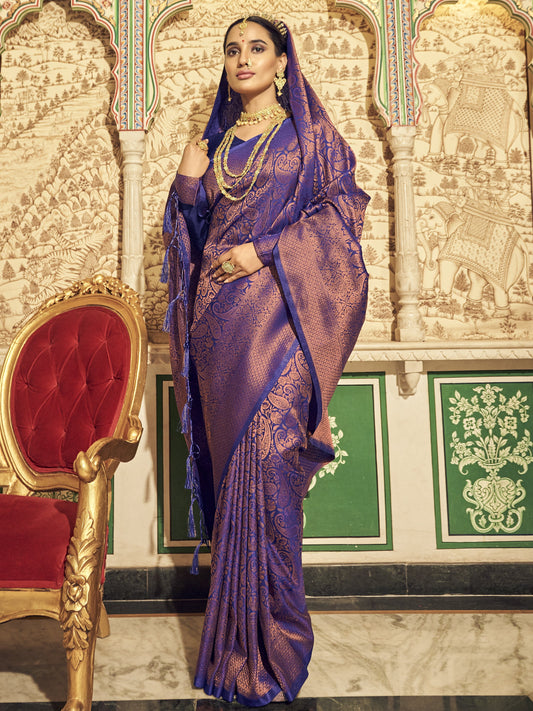 Royal Blue Kanjivaram Saree