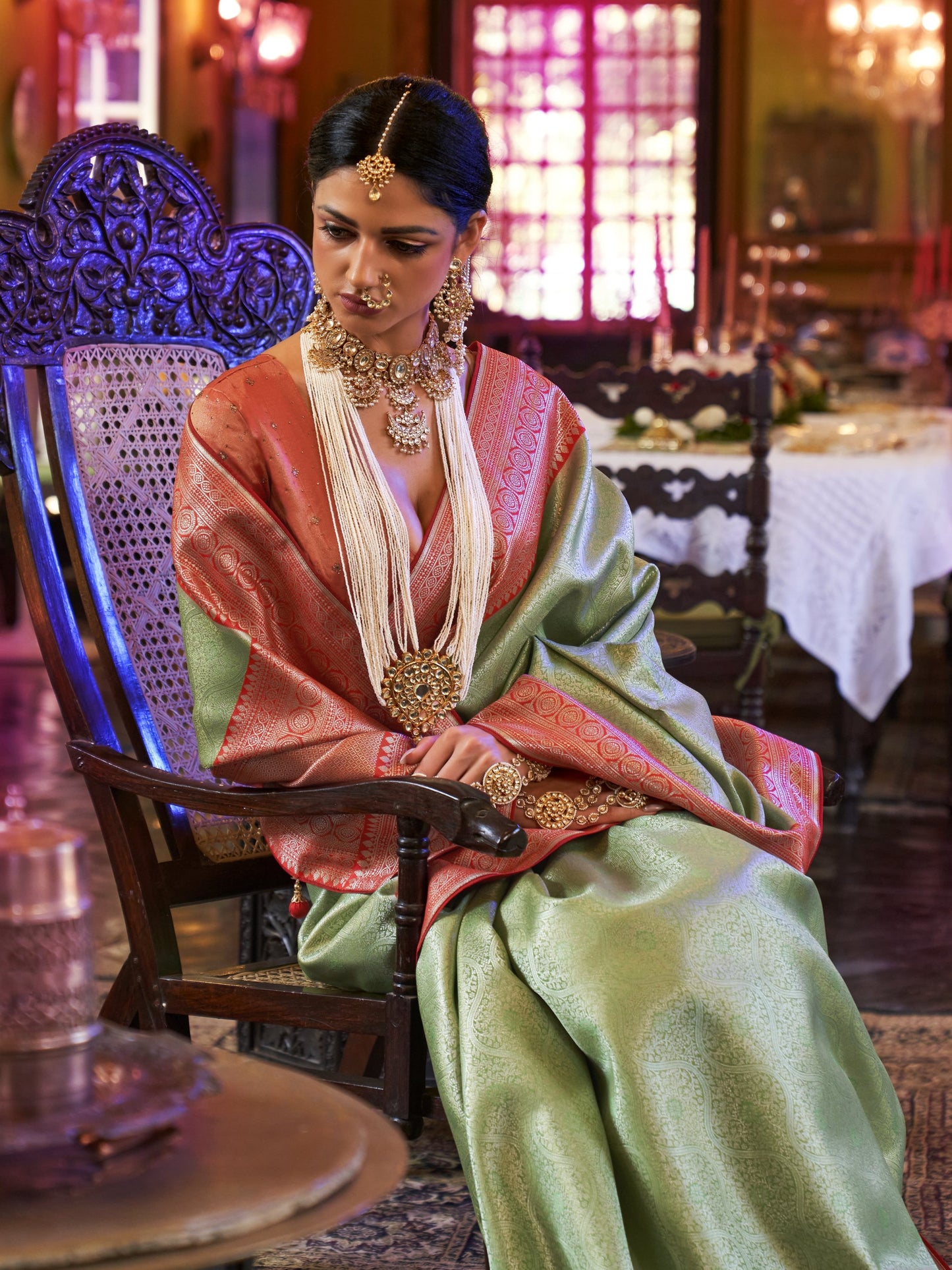 Mint Green Kanjivaram Saree