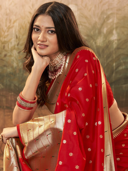 Brick Red Paithani Saree