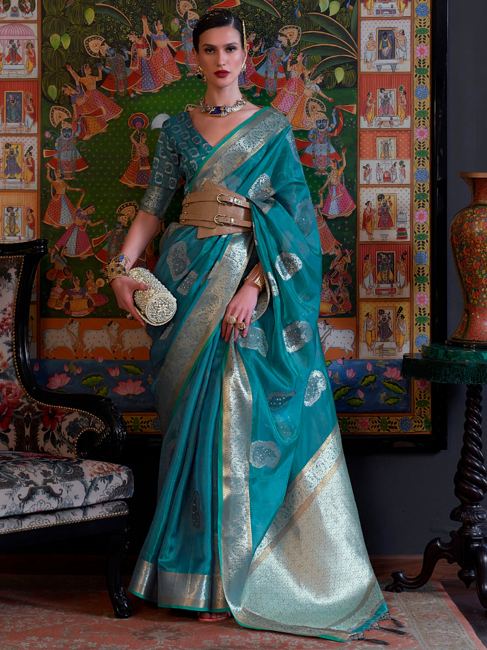 organza saree at low price